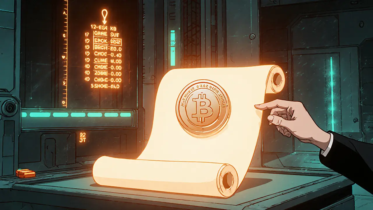 Anime lab showing smart contract scroll, glowing NFT token, and gas cost meters with Art Blocks reference.