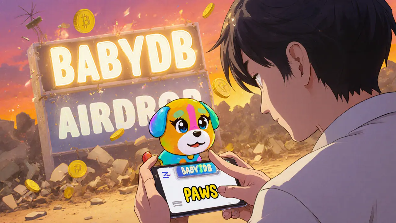 A player tapping a pixel-art dog pet in a beta game called PAWS, with reward coins floating around.