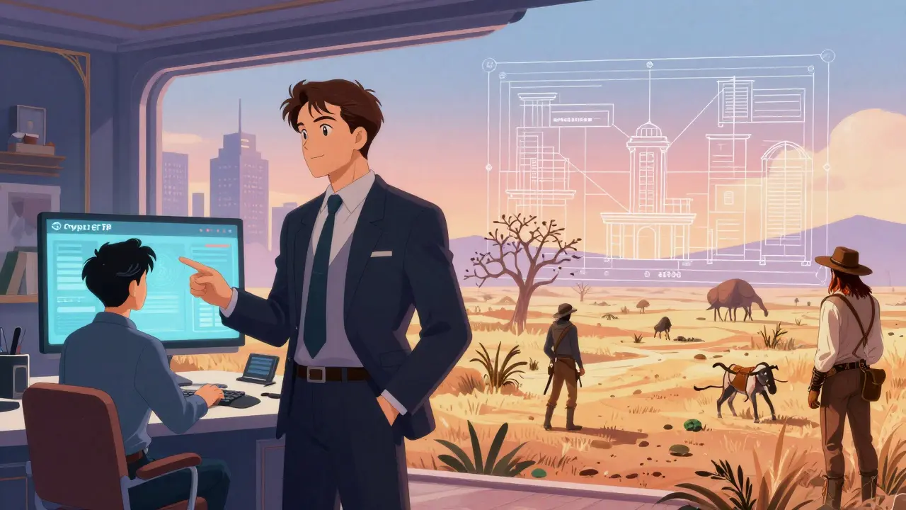 Retro anime conceptual art showing the transition from volatile crypto to regulated ETFs.