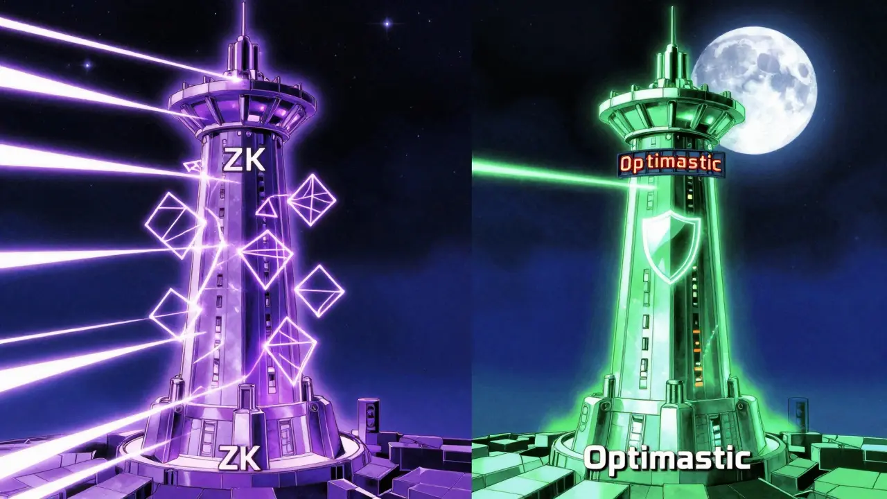 Comparison of ZK and Optimistic rollup technologies in anime art