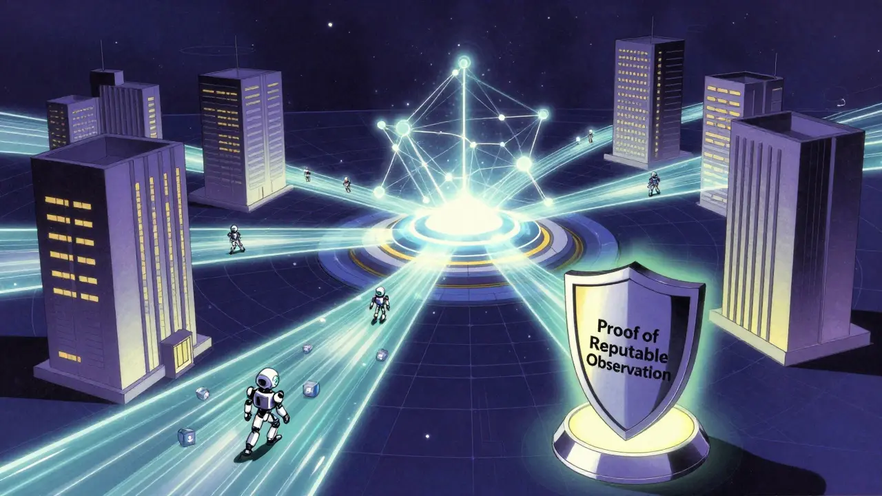 Retro anime visualization of secure enterprise data flows on Constellation network.