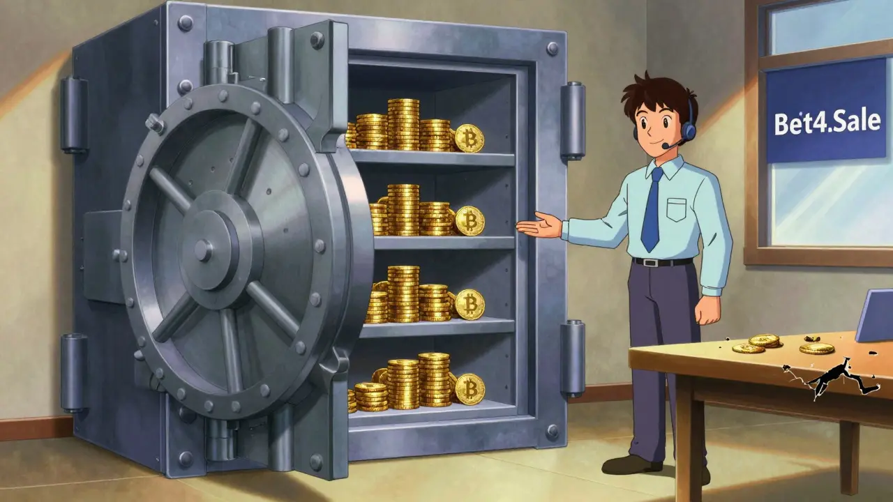 Secure vault with gold coins and helpful support agent