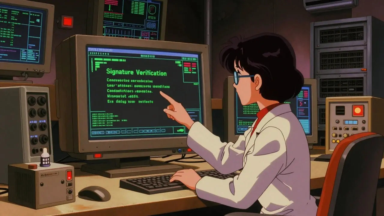 Analyst monitoring AI security systems in retro style
