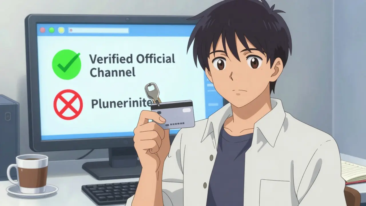Anime hero verifying official channels and securing their digital wallet safely