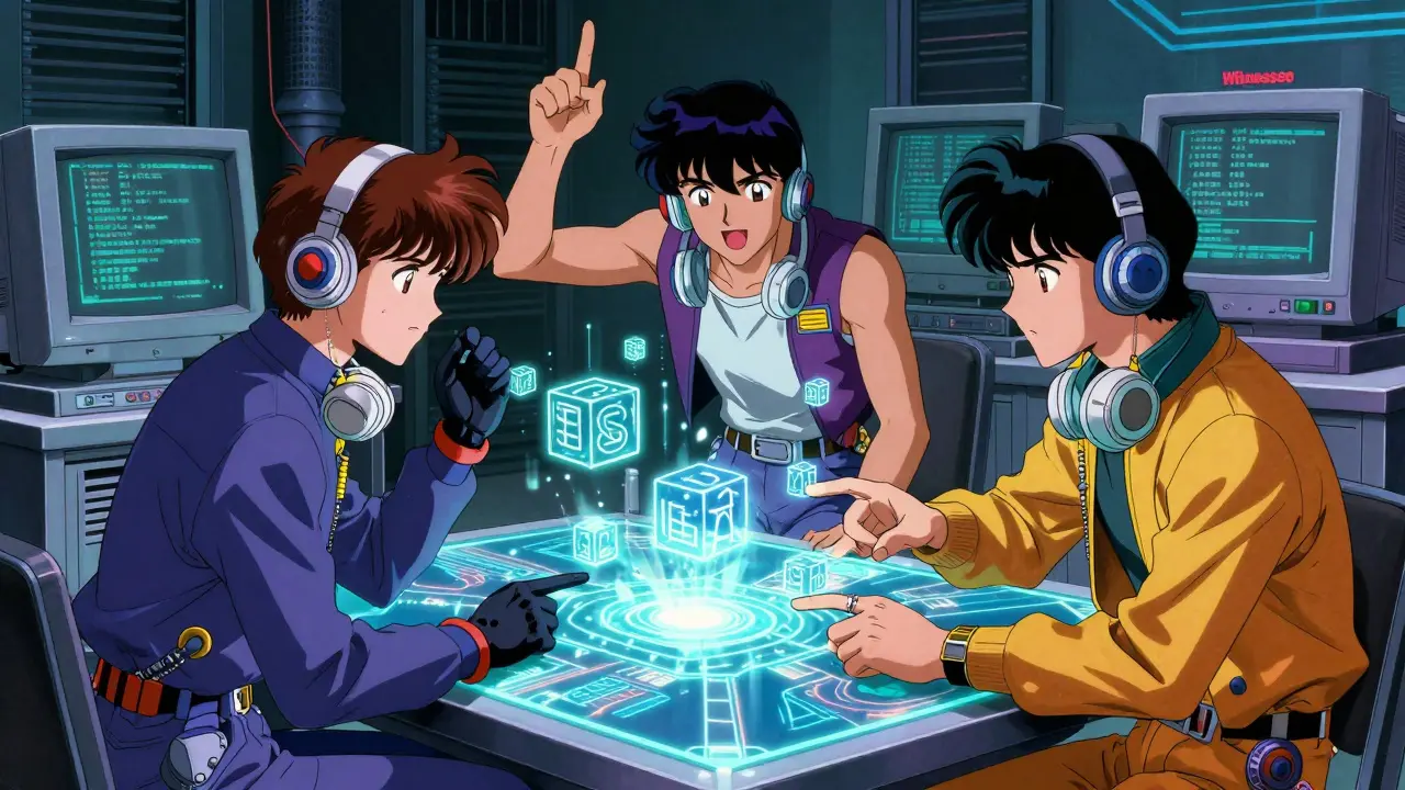 Cyberpunk witnesses verifying data consensus