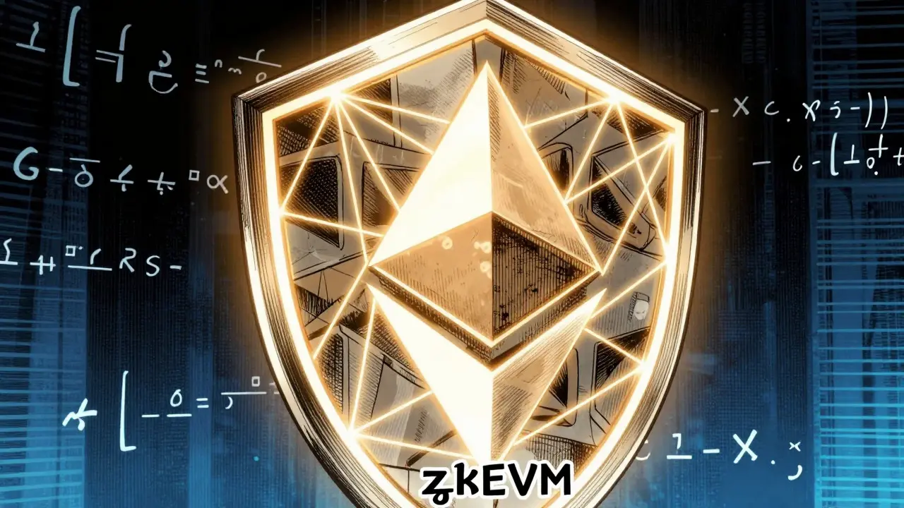 Glowing cryptographic shield protecting blockchain data in retro manga style