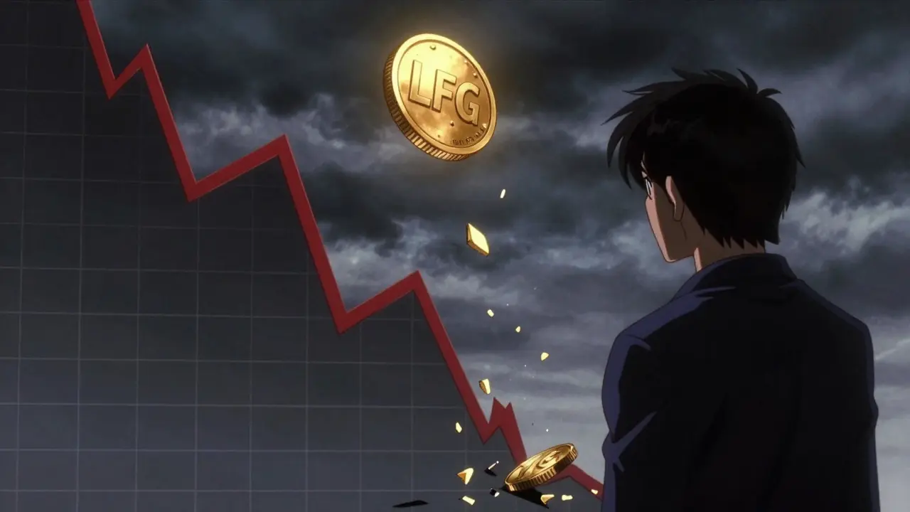 Falling LFG token shattering against a crashing graph