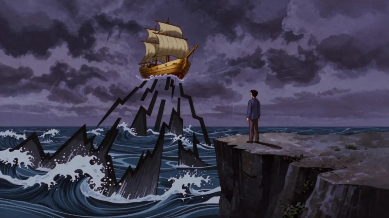 Figure watching volatile crypto market crash from a cliff