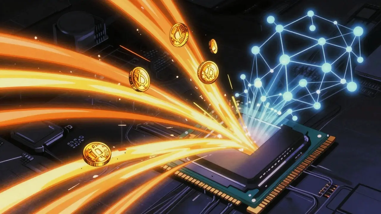 GPU converting computing power into digital coins and AI data
