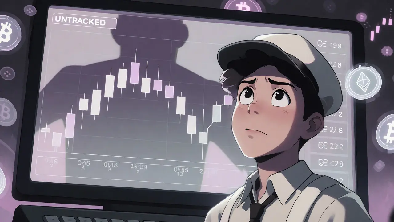 Anime trader looking at empty trading screens with ghostly charts and looming competitor shadows.