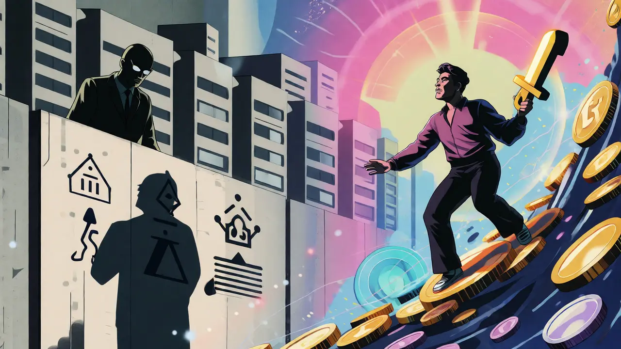 Trader escaping regulatory walls into a vibrant DeFi landscape
